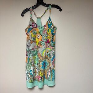 Judith March Mini Dress Women Small Multi-Color Excellent Floral Psychedelic